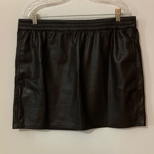 Babaton Classic chocolate brown Leather Mini Skirt